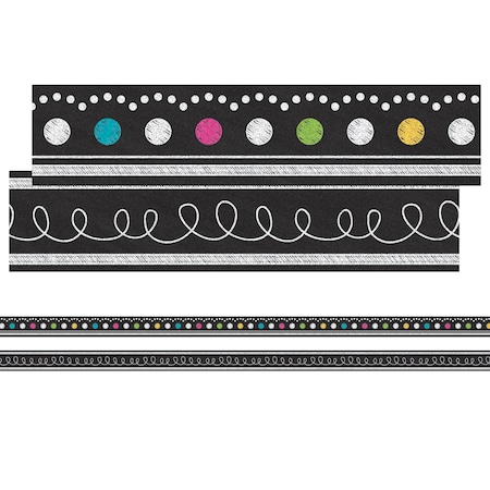 Teacher Created Resources Chalkboard Brights 2-Sided Ribbon Runner, 45 Feet/Pack, PK3 TCR77312